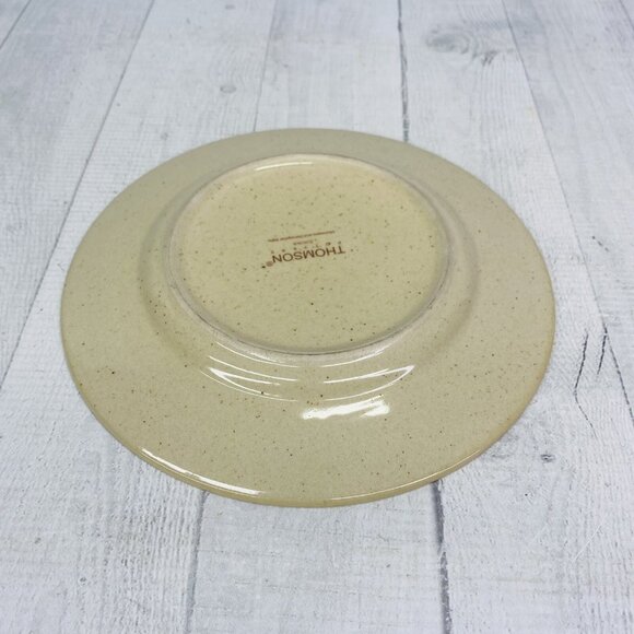Thomson Pottery Green Swirl Speckle Brown Stoneware Salad Plate Set of 4 - Picture 7 of 16